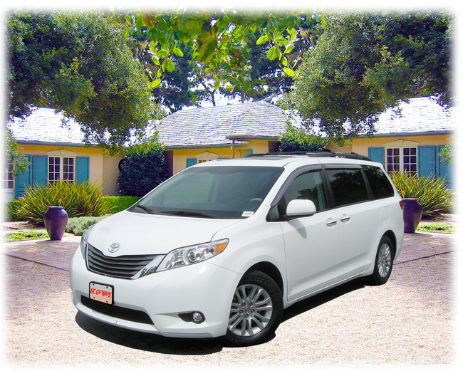 C&C CarWorx set of four Tape-On Outside-Mount Window Visor Rain Guards to fit 2011-12-13-14-15-16-17-18-19-20 Toyota Sienna models 