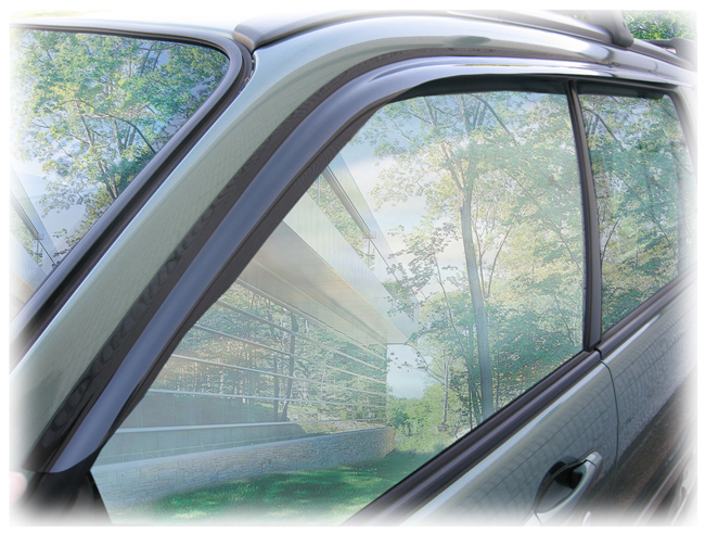 C&C CarWorx set of two Tape-On Outside-Mount Window Visor Rain Guards to fit 2003-04-05-06-07-08 Subaru Forester models 