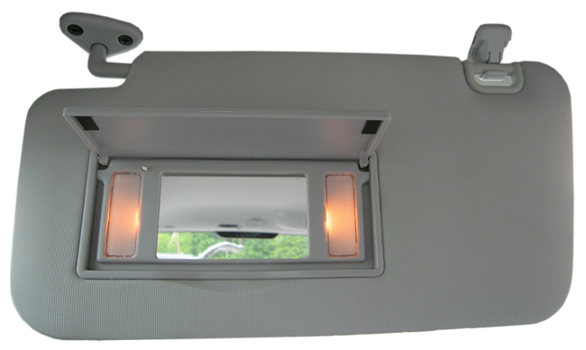 The lighted sun visors fit in the same location as the factory-installed visors.<