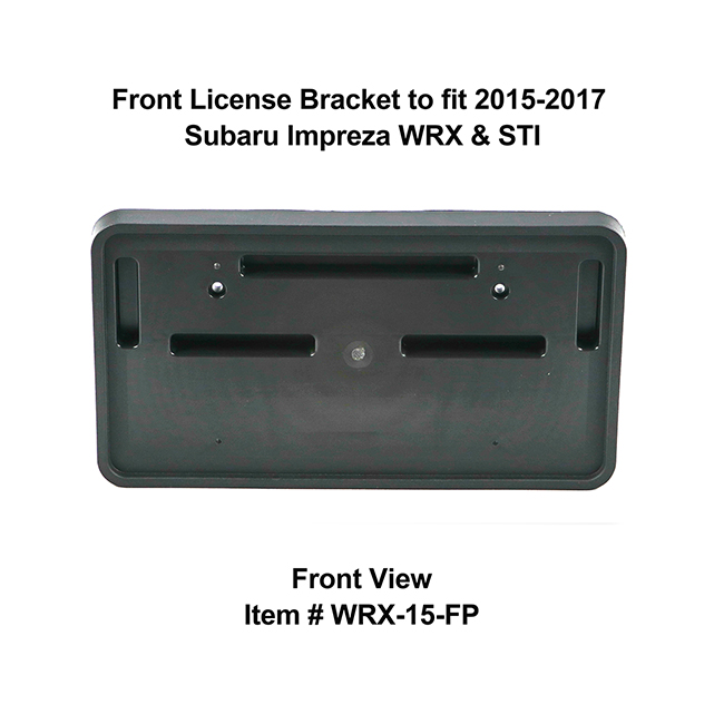 Front View of Front License Bracket WRX-15-FP to fit 2015-2017 Subaru Impreza WRX and STI