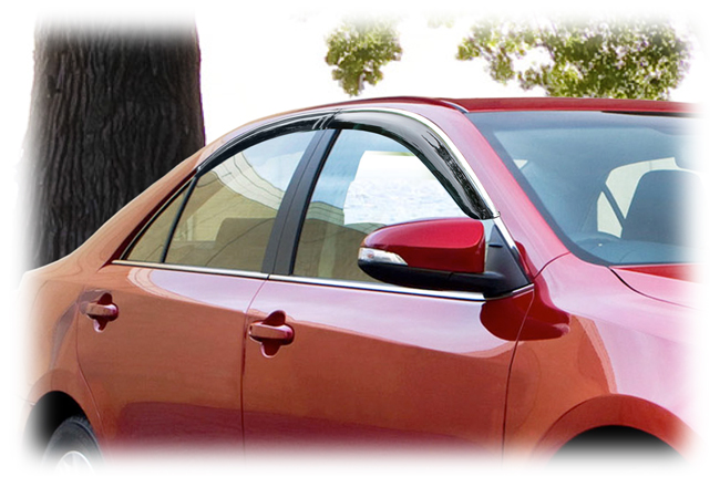 Customer testimonials confirm overwhelming satisfaction with the C&C CarWorx set of four Tape-On Outside-Mount Window Visor Rain Guards to fit 2012-13-14 Toyota  Camry models 