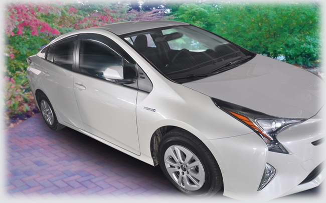 C&C CarWorx set of four Tape-On Outside-Mount Window Visor Rain Guards to fit 2016 Toyota Prius XW50 models 