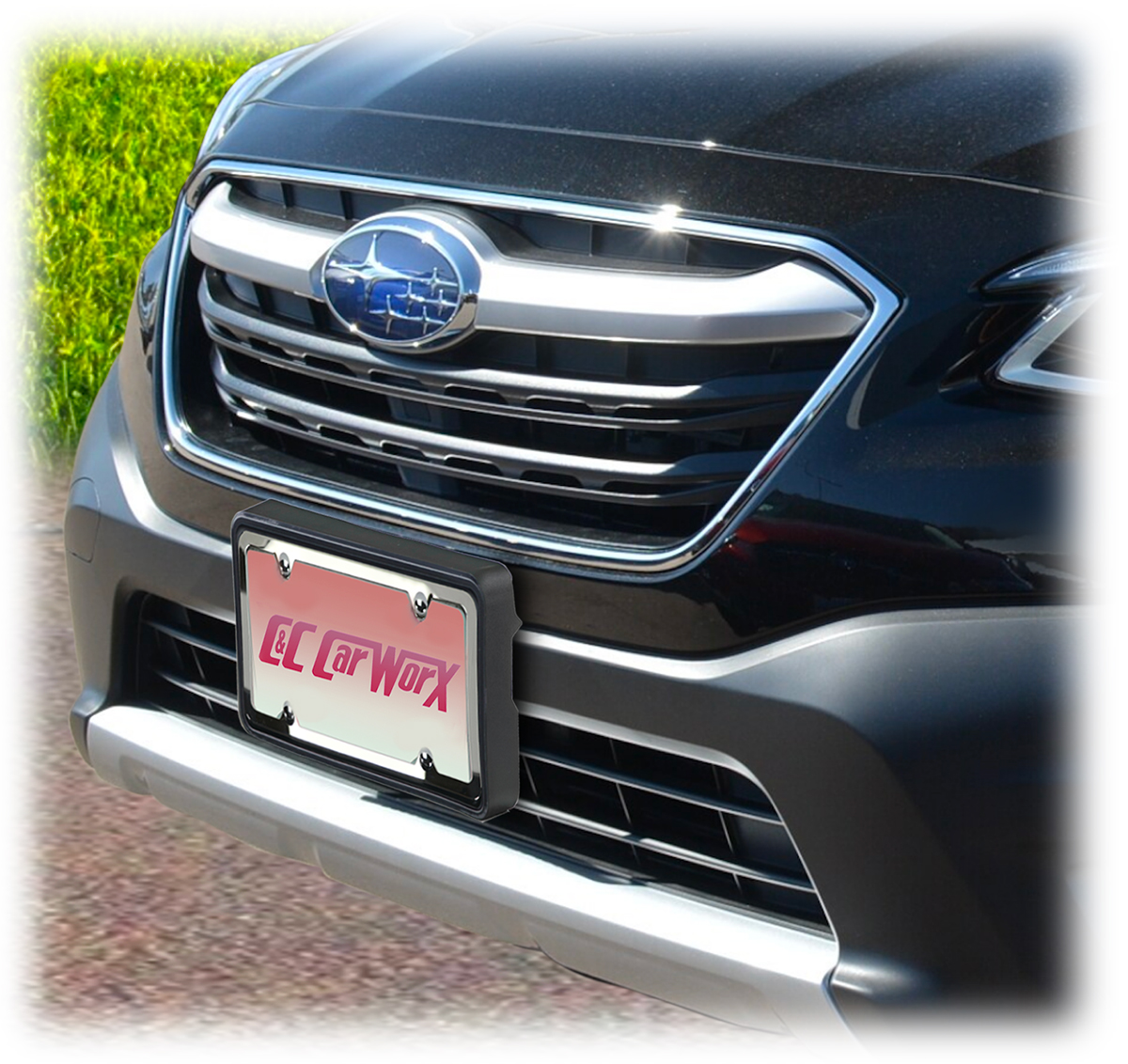 Subaru License Plate Frame - Subaru Logo - Polished