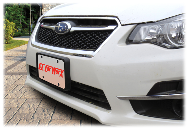 how to mount a front license plate on a subaru impreza