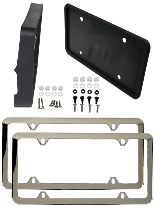 Ascent 2019-2022 Front and Rear Brackets with Stainless steel chrome finish Frames (A-19-FP-C-FS)