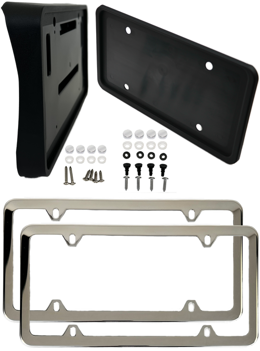 Forester 2025+ front and rear bracket with Stainless steel chrome finish frame combo set (FO-25-FP-C-FS)